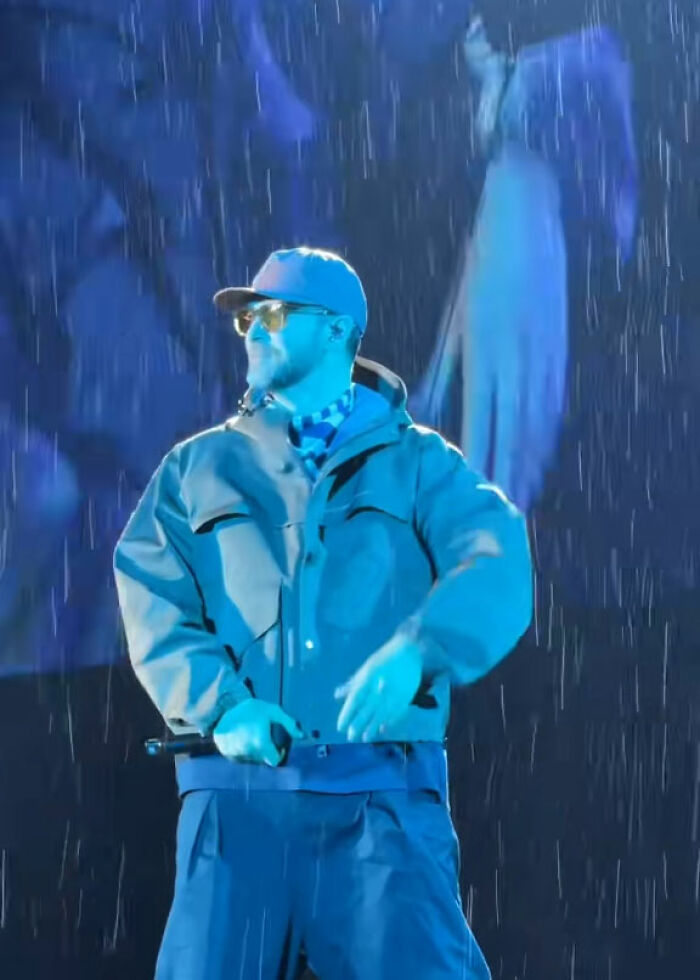 Justin Timberlake performing in rain at Romania show that went viral with fans demanding refund. Justin Timberlake performing in rain at Romania show that went viral with fans demanding refund.
