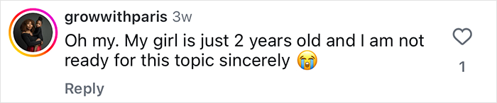 Comment from Instagram user growwithparis expressing emotional reaction to a 2YO toddler realizing she’s Black after daycare experience. Comment from Instagram user growwithparis expressing emotional reaction to a 2YO toddler realizing she’s Black after daycare experience.