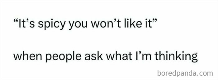 Funny text post about spicy thoughts, meant to be shared with your circle of idiots for laughter together.