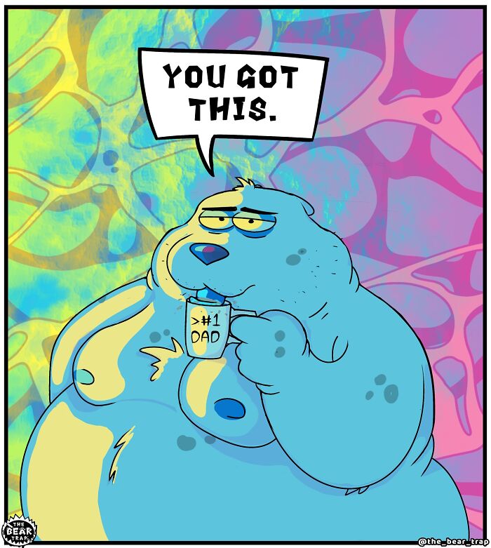 Anthropomorphic animal comic character humorously discusses social anxiety in a kitchen setting in a hilarious animal comics style.