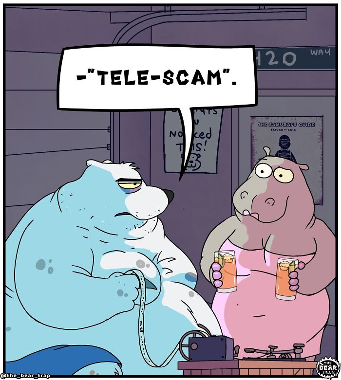 Cartoon animals in a hilarious comic strip illustrating real-life struggles with humor and relatable situations.