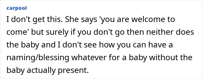 Screenshot of a forum post discussing discomfort over MIL demanding a more Christian baby name without the baby present.