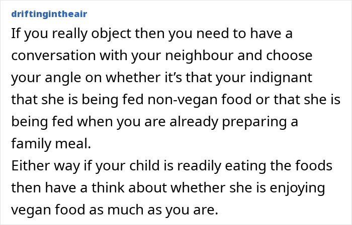 Vegan Mom Feels Uneasy After Learning Neighbor Keeps Feeding Her 6YO Huge Meals, Asks What To Do Vegan Mom Feels Uneasy After Learning Neighbor Keeps Feeding Her 6YO Huge Meals, Asks What To Do