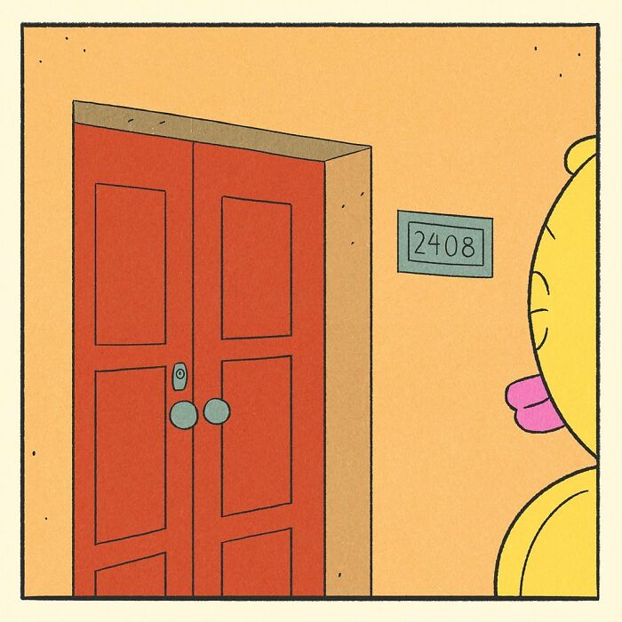 Bodybuilding duck cartoon character with a worried expression saying oh that's no good in a comic panel.