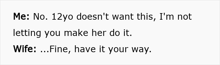 Alt text: Text conversation about a mom wanting to give her 12yo daughter a menstruation celebration but facing refusal. Alt text: Text conversation about a mom wanting to give her 12yo daughter a menstruation celebration but facing refusal.