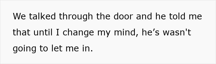 Text of a message discussing a father and son dispute as dad changes locks and refuses entry until his son's mind changes. Text of a message discussing a father and son dispute as dad changes locks and refuses entry until his son's mind changes.