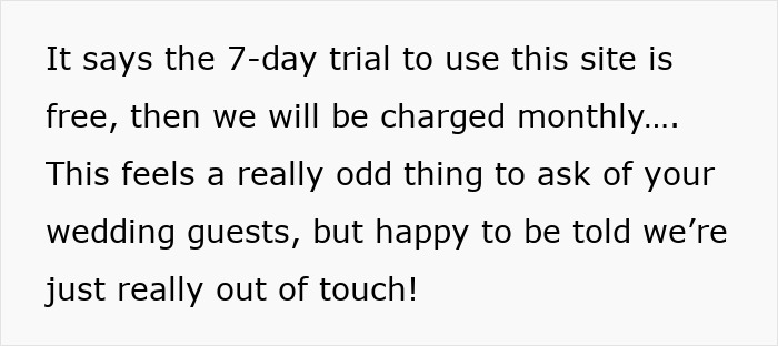 Confused Guest Asked To Share Financial Details Online Or Else They Can't RSVP To Wedding Confused Guest Asked To Share Financial Details Online Or Else They Can't RSVP To Wedding