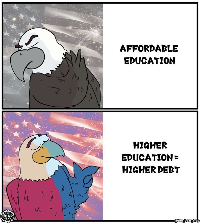 Cartoon comic featuring animals highlighting real-life struggles with wages and tipping for servers.