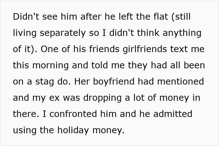 Text message revealing man cancels girlfriend’s plans to go on cycle trip instead of watching his daughter. Text message revealing man cancels girlfriend’s plans to go on cycle trip instead of watching his daughter.
