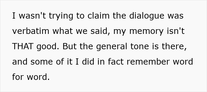Text excerpt discussing memory recall and dialogue accuracy, related to mom’s menstruation celebration for 12-year-old daughter. Text excerpt discussing memory recall and dialogue accuracy, related to mom’s menstruation celebration for 12-year-old daughter.