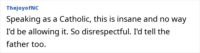 Comment expressing strong disapproval of MIL demanding a more Christian baby name, highlighting discomfort and respect issues.