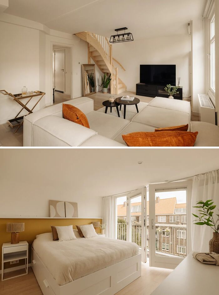 Modern stylish apartment interior with living room and bedroom showcasing what $1 million buys in global apartments.