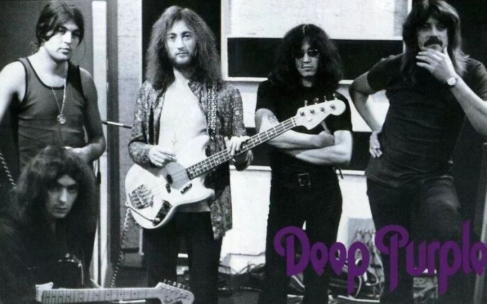 1970s rock legends posing with guitars in a studio, capturing raw moments of how they created their greatest music.