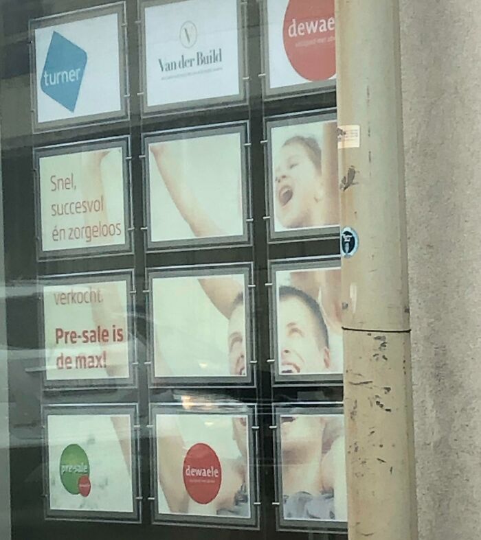Advertising fail with distorted images of a smiling woman, illustrating another unattainable body portrayed in advertising.