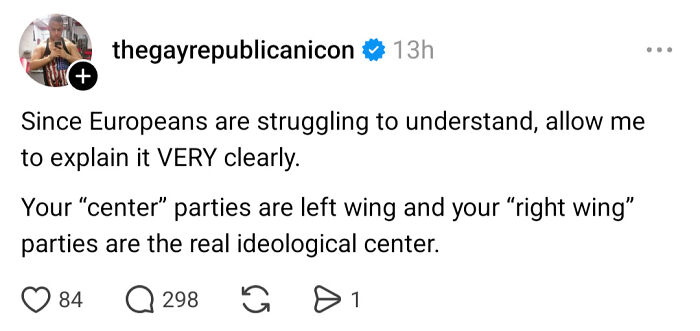 Screenshot of a social media post confidently sharing a politically incorrect and dumb statement by an American user.