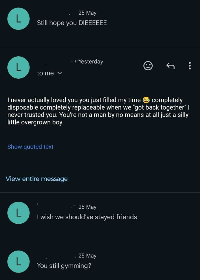 Screenshot of toxic messages in a conversation showing examples of nice girls being as toxic as nice guys.
