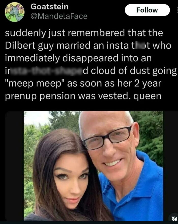 Screenshot of a tweet with a humorous sentence and a selfie of a man and woman, showcasing unique sentences people said.