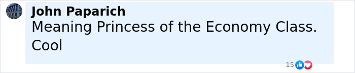 Comment by John Paparich praising Princess Kako as the meaning Princess of the Economy Class with positive reaction icons. Comment by John Paparich praising Princess Kako as the meaning Princess of the Economy Class with positive reaction icons.