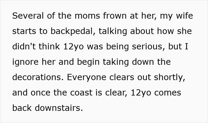 Alt text: Mom plans a menstruation celebration for her 12YO daughter, but guests frown and decorations are taken down. Alt text: Mom plans a menstruation celebration for her 12YO daughter, but guests frown and decorations are taken down.