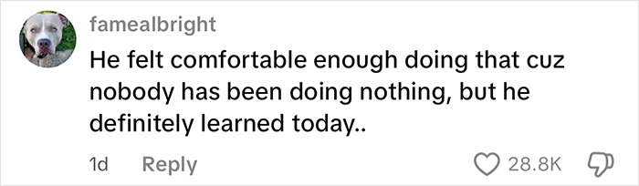 Comment on social media about men delivering vigilante justice after a brute attacked woman on subway platform in viral video. Comment on social media about men delivering vigilante justice after a brute attacked woman on subway platform in viral video.