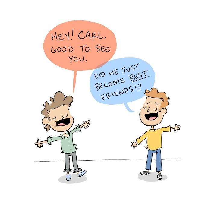 Simple hand-drawn comic titled Boys Hanging Out Together by Tim Bierley, featuring funny comics about arguing with the brain.