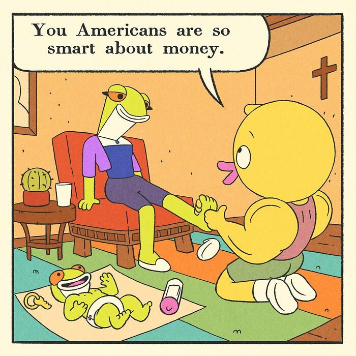 Comic panel showing a close-up of two characters holding hands, illustrating the bodybuilding duck with a soft heart theme.