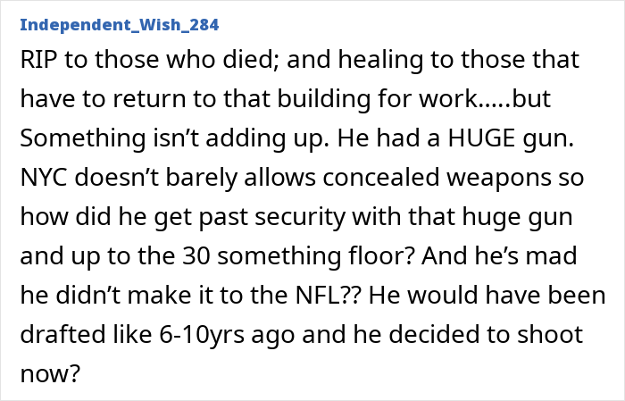 Comment discussing a tragic event involving an NYPD cop fatally shot while protecting others, questioning security measures. Comment discussing a tragic event involving an NYPD cop fatally shot while protecting others, questioning security measures.