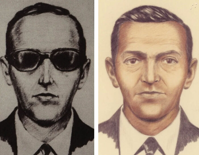 Composite sketches of DB Cooper, highlighting FBI investigation details in newly released Cooper case documents. Composite sketches of DB Cooper, highlighting FBI investigation details in newly released Cooper case documents.