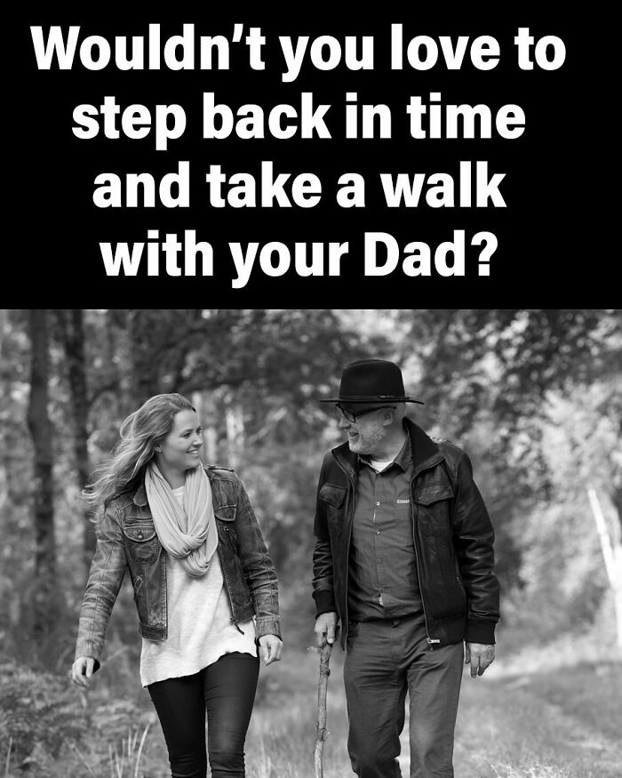 Black and white image of a father and daughter walking outdoors, evoking nostalgia and the good old days of the 80s.