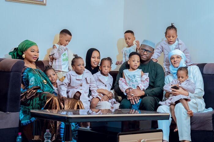 The world’s first surviving nonuplets with family members sitting together in a living room celebrating their 4th birthday The world’s first surviving nonuplets with family members sitting together in a living room celebrating their 4th birthday