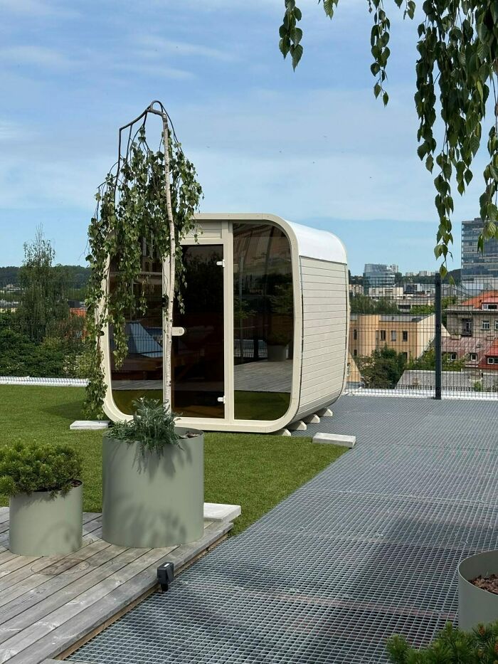 We Installed A Minimalist Sauna ULA On A Rooftop In Vilnius