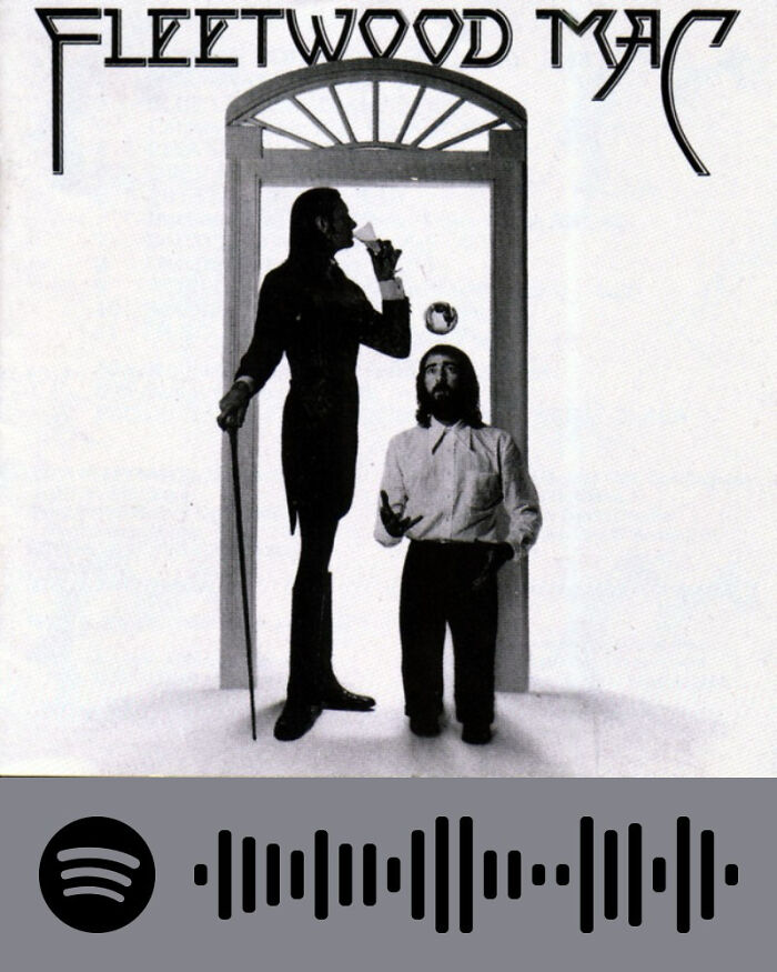Fleetwood Mac album cover with two men, one juggling, representing songs that hurt so good listeners enjoy. Fleetwood Mac album cover with two men, one juggling, representing songs that hurt so good listeners enjoy.