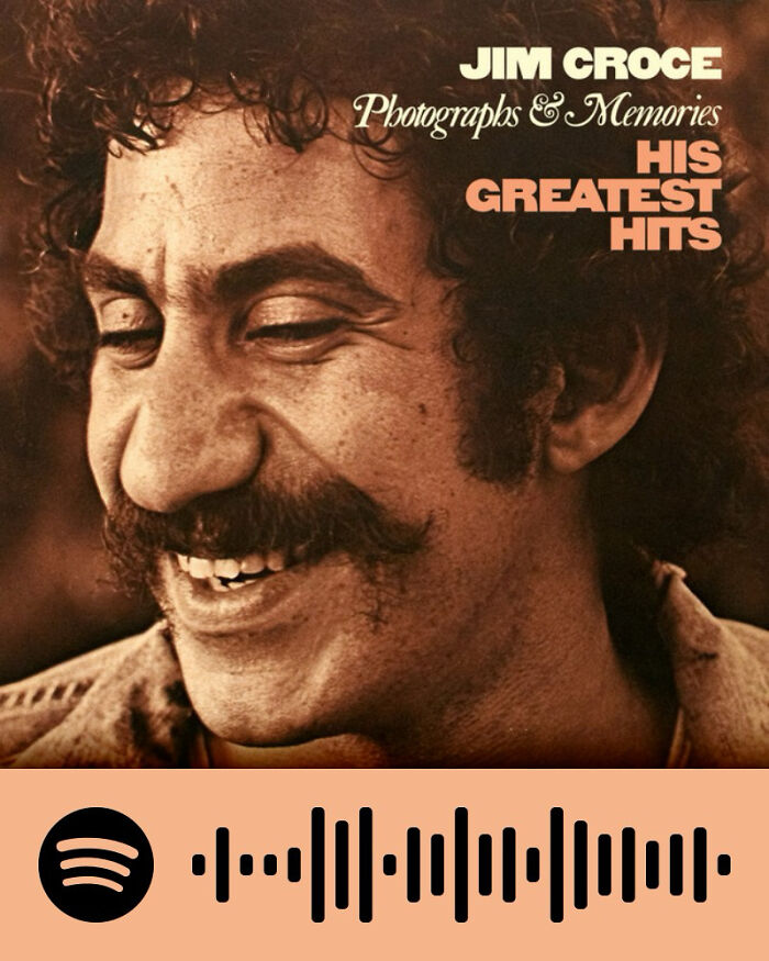 Album cover of Jim Croce with text HIS GREATEST HITS, representing songs that hurt so good according to netizens.