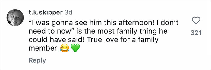 Comment from t.k.skipper expressing love for family and mentioning a surprise reunion of Harry Potter stars. Comment from t.k.skipper expressing love for family and mentioning a surprise reunion of Harry Potter stars.