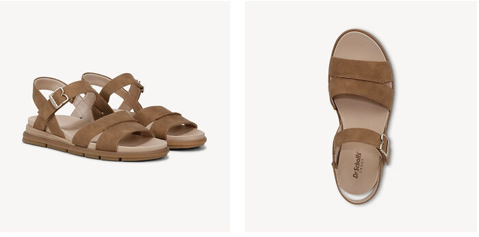 Brown comfortable sandals with adjustable straps and buckle, perfect for stylish sandals season in Europe.