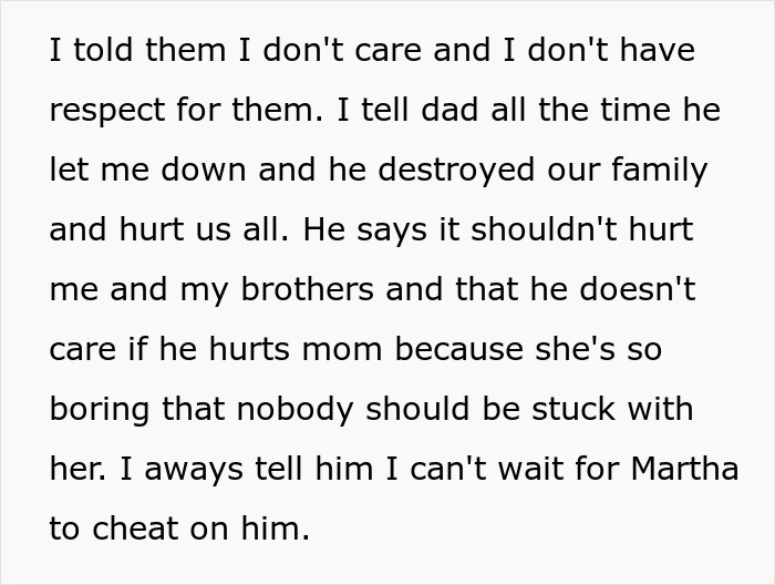 Text excerpt about a dad being told it's his fault his kids reject him and want nothing to do with stepmom. Text excerpt about a dad being told it's his fault his kids reject him and want nothing to do with stepmom.