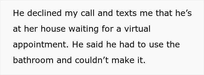 Text message conversation about boyfriend at ex-gf house using bathroom and phone on charge, explaining missed call. Text message conversation about boyfriend at ex-gf house using bathroom and phone on charge, explaining missed call.