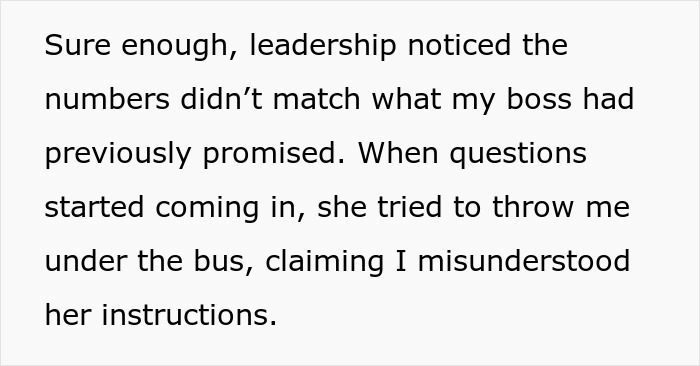 Text about leadership noticing data discrepancies after boss requested to fudge the data to improve department results. Text about leadership noticing data discrepancies after boss requested to fudge the data to improve department results.