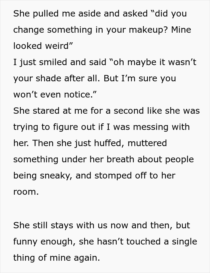 Conversation about niece’s makeup shade causing tension after aunt treats it like a Sephora product. Conversation about niece’s makeup shade causing tension after aunt treats it like a Sephora product.