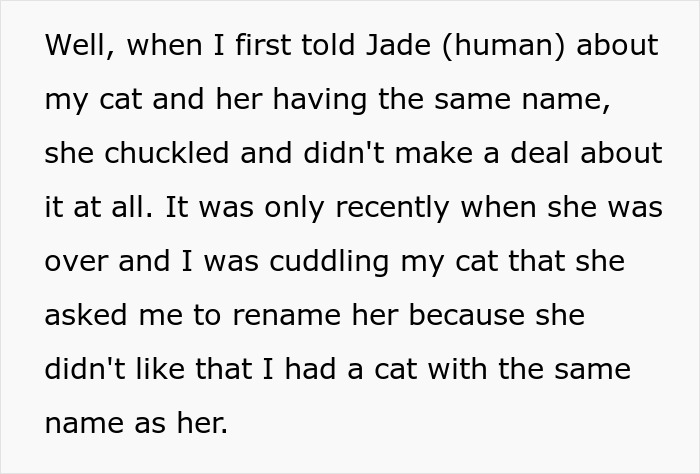 Woman furious her partner refuses to rename cat, mocking her traumatic childhood while cuddling the cat. Woman furious her partner refuses to rename cat, mocking her traumatic childhood while cuddling the cat.