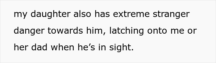 Text excerpt discussing a daughter's extreme stranger danger and seeking safety near parents around her autistic brother.