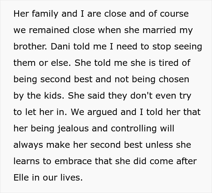 Text excerpt about family conflict where new wife tries to erase late wife from kids’ lives, aunt refuses replacement.