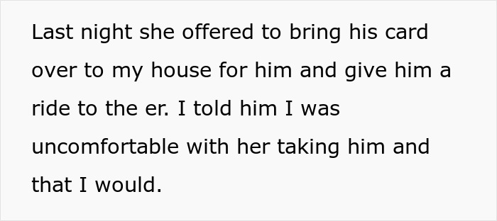 Text on screen showing a message about boyfriend's ex-gf bringing phone charger to his house bathroom. Text on screen showing a message about boyfriend's ex-gf bringing phone charger to his house bathroom.