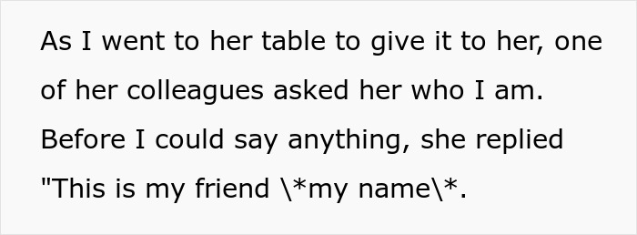 Text showing a man being publicly demoted to friend by his girlfriend during a conversation at her table. Text showing a man being publicly demoted to friend by his girlfriend during a conversation at her table.