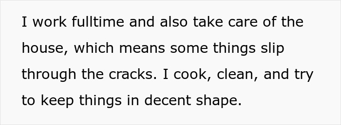 Text about working fulltime and managing house chores like cooking and cleaning while maintaining the home in decent shape after breakup. Text about working fulltime and managing house chores like cooking and cleaning while maintaining the home in decent shape after breakup.