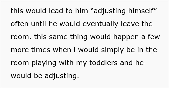 Text excerpt about a mom feeling unsafe around her autistic brother while family dismisses her child safety concerns. Text excerpt about a mom feeling unsafe around her autistic brother while family dismisses her child safety concerns.