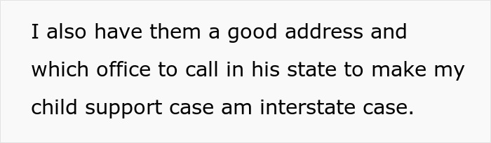 Text message discussing child support case details related to a man facing legal consequences as a deadbeat dad. Text message discussing child support case details related to a man facing legal consequences as a deadbeat dad.