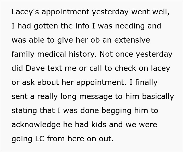 Text about a man labeled as a deadbeat dad refusing to communicate or support his child’s medical needs. Text about a man labeled as a deadbeat dad refusing to communicate or support his child’s medical needs.