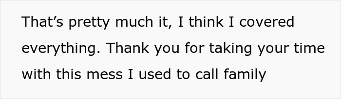 Text excerpt from a message discussing family conflict related to changing locks during a father and son dispute involving police. Text excerpt from a message discussing family conflict related to changing locks during a father and son dispute involving police.