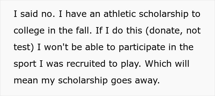 Text explaining a teenager discussing concerns about maintaining an athletic scholarship with parents focused on kid care and parenting. Text explaining a teenager discussing concerns about maintaining an athletic scholarship with parents focused on kid care and parenting.